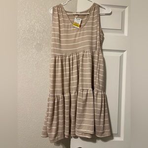 Tan and white striped Dress